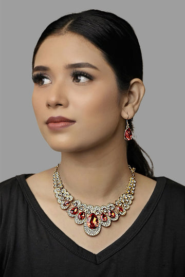 Aqua elegance Necklace in Red